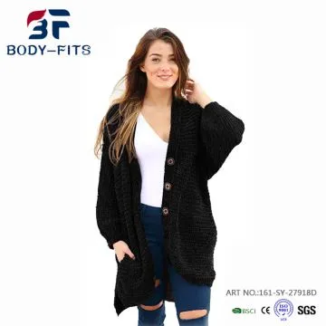 Pulover plašč črn