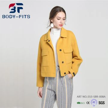 Ženski zimski volneni kratki plašč